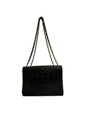 Chanel Maxi Quilted Shoulder Bag Purse Crossbody Black